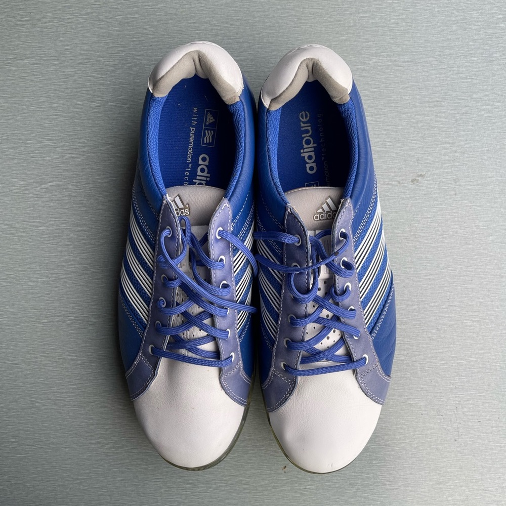 ADIDAS Adicross Tour Golf Shoes - Men’s White/Blue